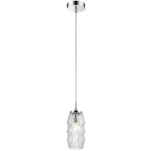 Netlighting Merano Edmonton Slim Pendant Ceiling Light Clear Glass, Chrome Base