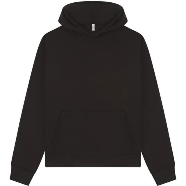 Casual Classics Mens Premium Combed Cotton Boxy Oversized Hoodie in Black Size: XS Black Male XS