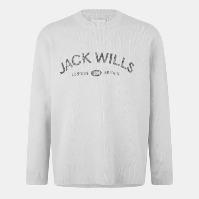 Jack Wills Mens JW Logo Crew Neck Jumper Willow male XS