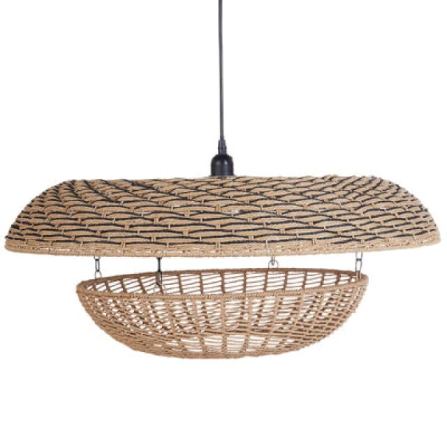 Beliani Pendant Lamp Kidepo Paper Rope Brown