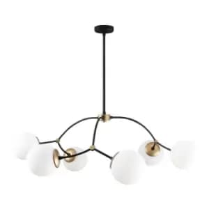 Cristal Model 5 Deco 6-light Ceiling Lamp with Glass Lampshades