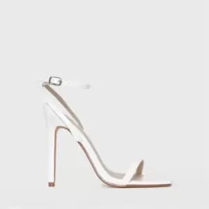 Missguided Square Toe Barely There Heels - White