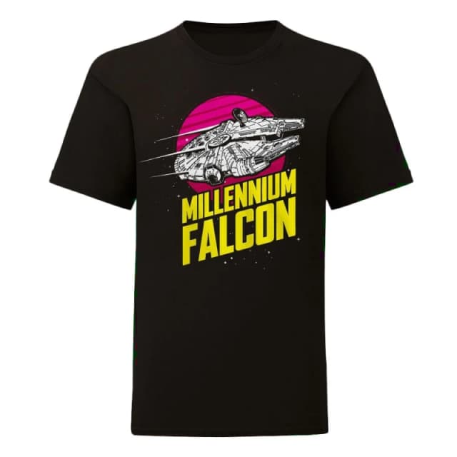 Star Wars Millennium Falcon T-Shirt in Black Size: 9 Years Black Unisex 9 Years