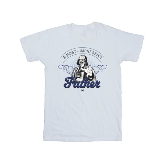 Star Wars Star Wars Men A Most Impressive Father Cotton T-Shirt in White Size: Small White S Male 5063376543637