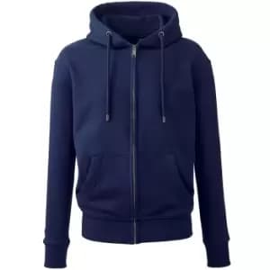 Anthem Mens Organic Full Zip Hoodie (M) (Oxford Navy)