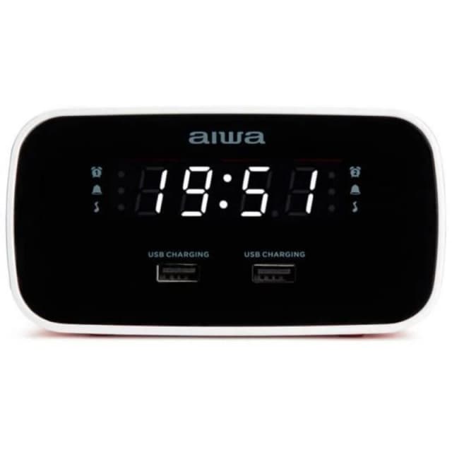 Aiwa Aiwa CRU-19 Digital Dual Alarm Clock in Red Red One Size Unisex 8435256896763
