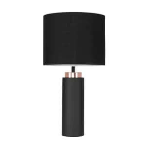 Orrika Black and Copper Table Lamp with Black Shade