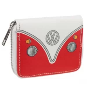 Volkswagen VW T1 Camper Bus Red Zip Around Small Wallet Purse