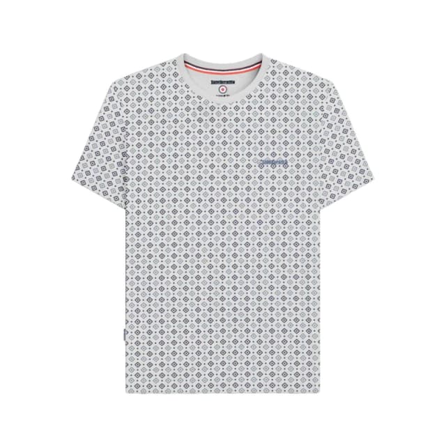 Lambretta Lambretta Men SS25 Geometric T-Shirt in White Size: Small White S Male 5063703651509