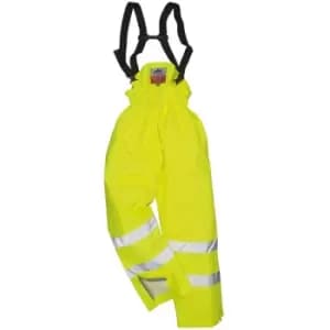 Portwest - S781YERM - sz M Bizflame Rain Lined- Hi-Vis Antistatic FR Trouser - Yellow - Yellow