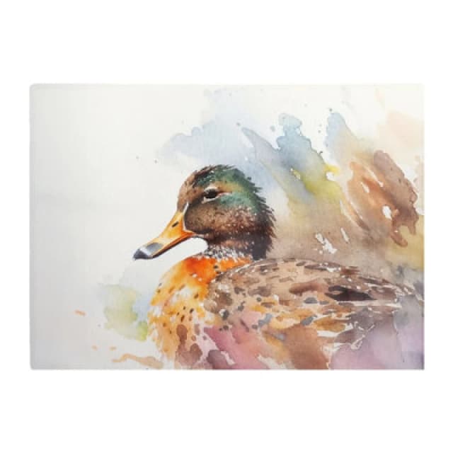 Warren Reed Designer Mallard Watercolour Glass Chopping Board