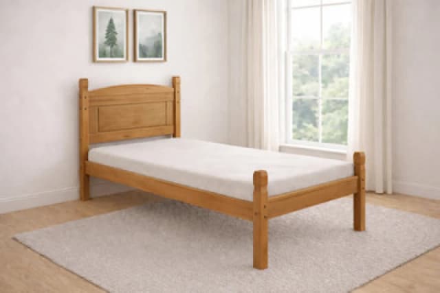 Mercers Furniture Corona 3'0" Single Low Foot End Bed Frame Solid Pine With Mexican Styling