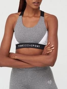 Pink Soda Ave Panel Sports Bra - Grey