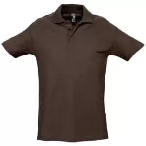 SOLS Mens Spring II Short Sleeve Heavyweight Polo Shirt (L) (Chocolate)