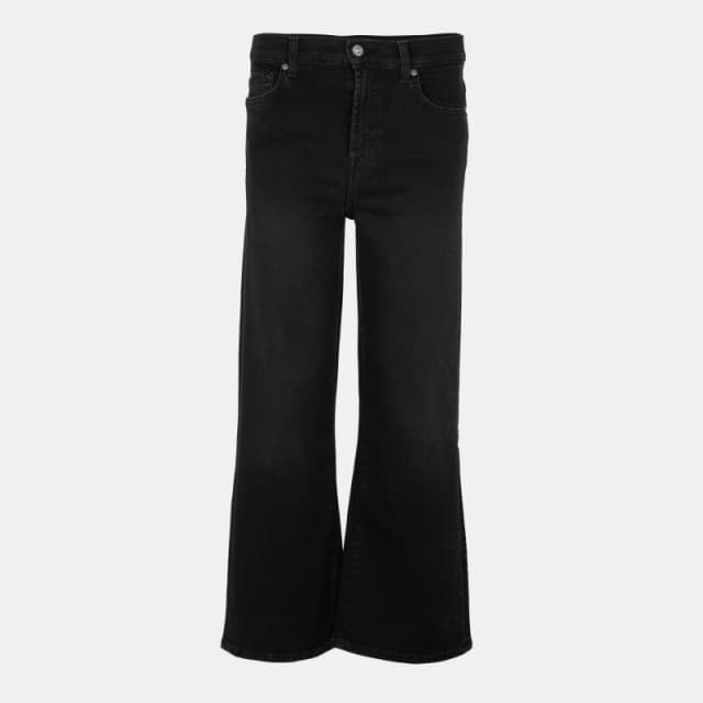 7 For All Mankind Womens Cropped Alexa Straight Leg Jeans Washed Black female 26 L30