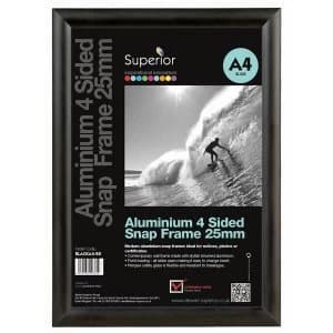 Snap Frame A1 AluminiumAnti glare PVC with Mounting Kit Black