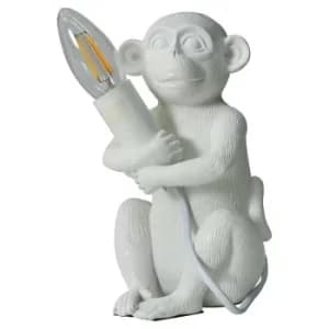 White Baby Monkey Table Lamp