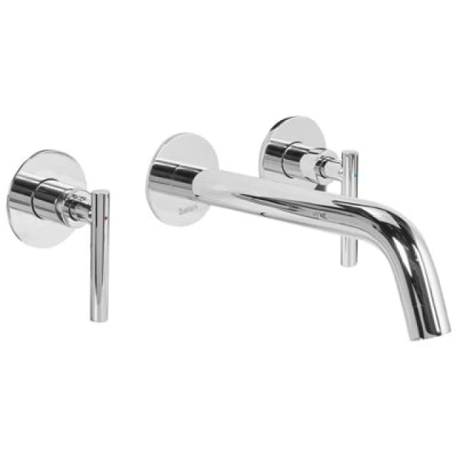 Beliani Wall Mounted Basin Mixer Tap Ishinca Brass Silver
