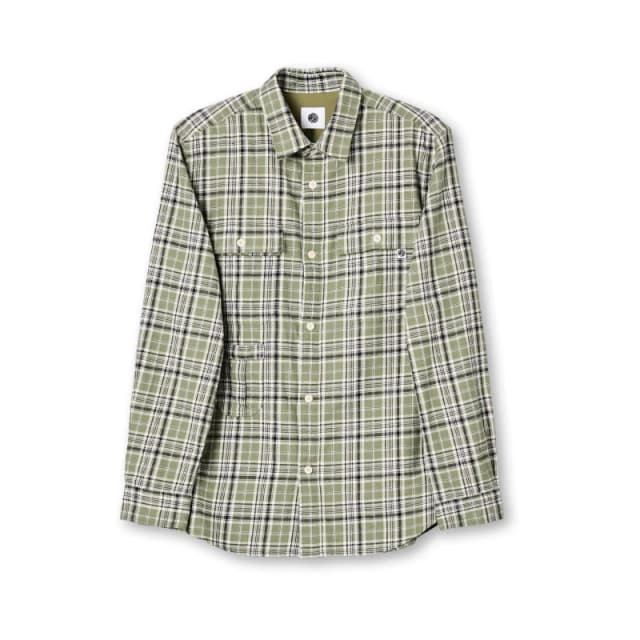 Pretty Green Mens Thornley Check Long-Sleeve Patterned Shirt Green male Small