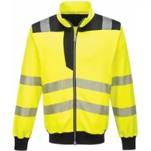 Portwest - PW370 - Hi-Visibility Yellow Sz 3XL Hi-Vis Sweatshirt Zipped Jacket