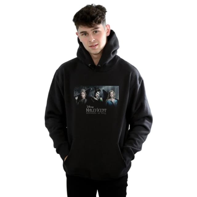 Disney Men Maleficent Mistress Of Evil Character Poster Hoodie in Black Size: Small Black S Male 5059400192353