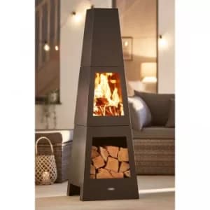 Tower Chiminea with Wood Storage