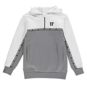 11 Degrees Logo Tape Hoodie - Grey