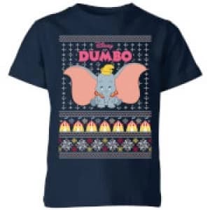 Disney Classic Dumbo Kids Christmas T-Shirt - Navy - 11-12 Years