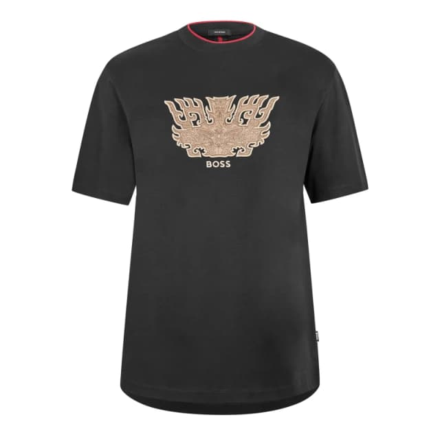 Boss Mens Taut Lny Short Sleeve Polo Shirt Black male S