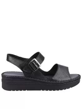 Hush Puppies Hush Puppies Stacey Leather Plaform Sandals - Black, Size 4, Women