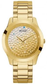 Guess Womens Crush Gold-Tone Steel Bracelet Glitter Watch