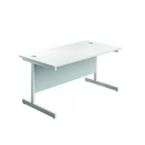 Jemini Single Rectangular Desk 1800x600x730mm White/White KF800856