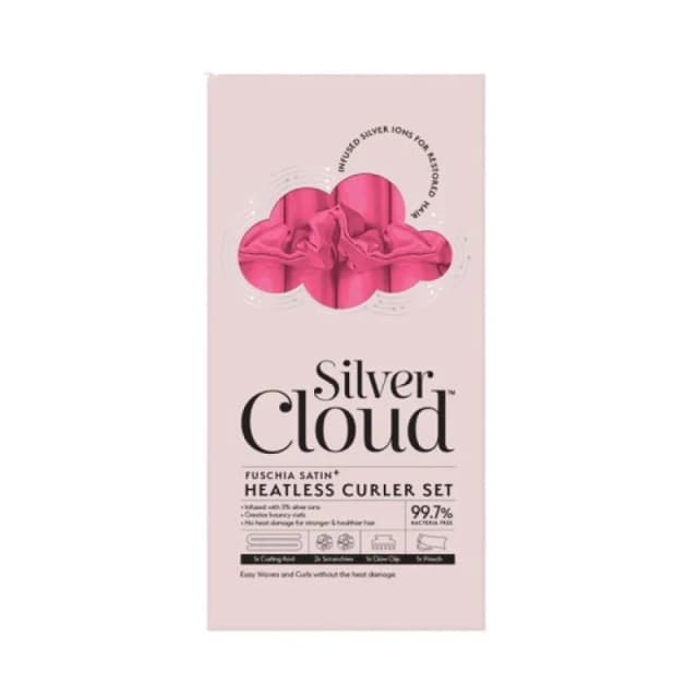 Silver Cloud Satin Fuschsia Heatless Curler Set Infused with Silver Ions Fuchsia unisex
