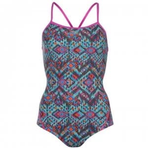 Slazenger Boundback Swimsuit Ladies - Blue/Pink/Blue