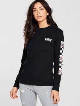 Vans Long Sleeve Patchwork Floral Top Black