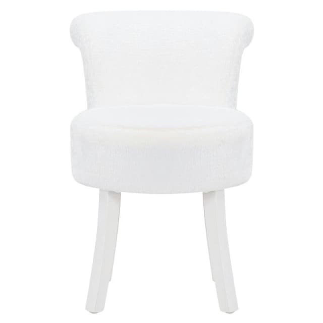 Kabinet UK Modern Upholstered Dressing Chair with White Legs White unisex One size
