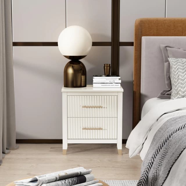 Cabinet Bits Biasi 2 Drawer Bedside Table in White White Unisex