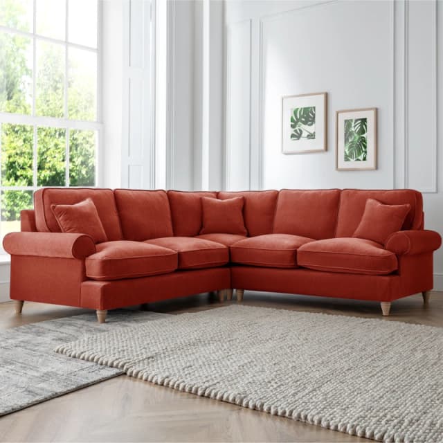 The Great Sofa Company Ezra 2 Corner 2 Manhattan Apricot in Terracotta Terracotta Unisex