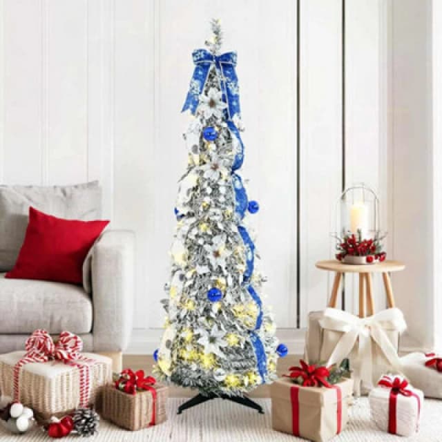 Vidaxl Artificial Christmas Tree With 100 Leds White 150 Cm Pvc