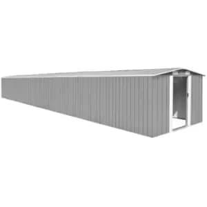 Garden Shed 257x990x181cm Galvanised steel Grey - Grey - Vidaxl
