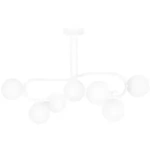 Emibig Ragi White Globe Ceiling Light with White Glass Shades, 7x E14