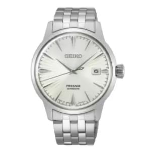Seiko Presage Cocktail Time 'Martini' Silver Dial Stainless Steel Bracelet Mens Watch SRPG23J1