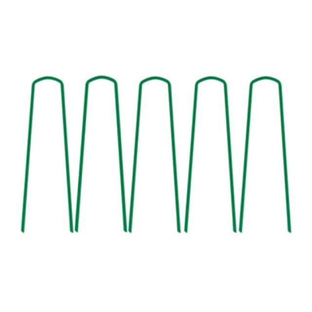 LIVIVO 50 x Galvanised Metal U Tent Pegs Green unisex