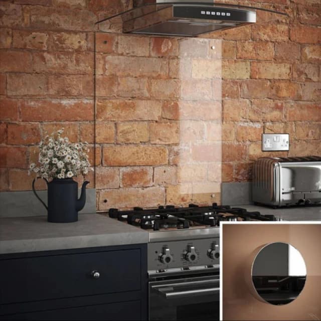 Splashback Crystal Toughened Glass Kitchen Clear s 600mm x 750mm x 4mm Clear Unisex