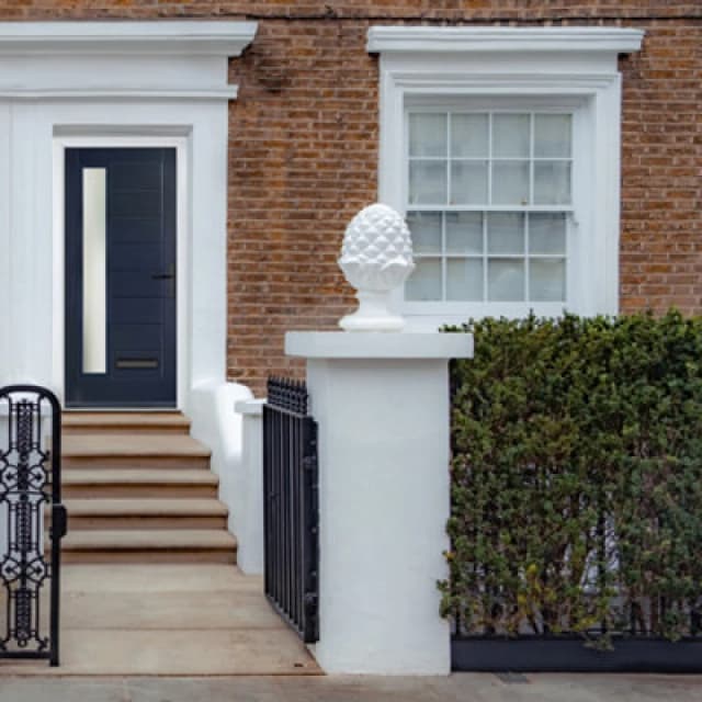 Lacerta Composite Door Monza Blue 890mm X 2090mm Open In Left Hand Obs Glass 10 Year Guarantee - Free Delivery & Smart Lock