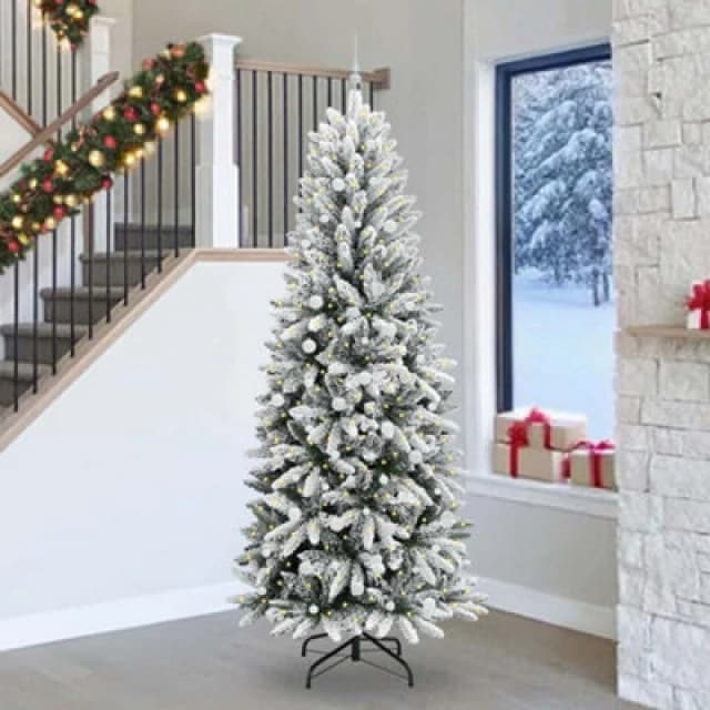 vidaXL Artificial Christmas Tree with 300 LEDs, White Balls White 93 x 93 x 240 cm, White 3396072