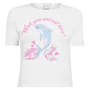 Skinny Dip Here Crop Top - White