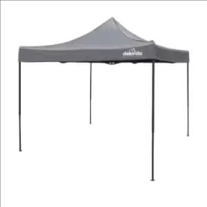 Dellonda Premium 3 x 3m Pop-Up Gazebo, PVC Coated, Water Resistant Fabric, Supplied with Carry Bag, Rope, Stakes & Weight Bags - Grey Canopy