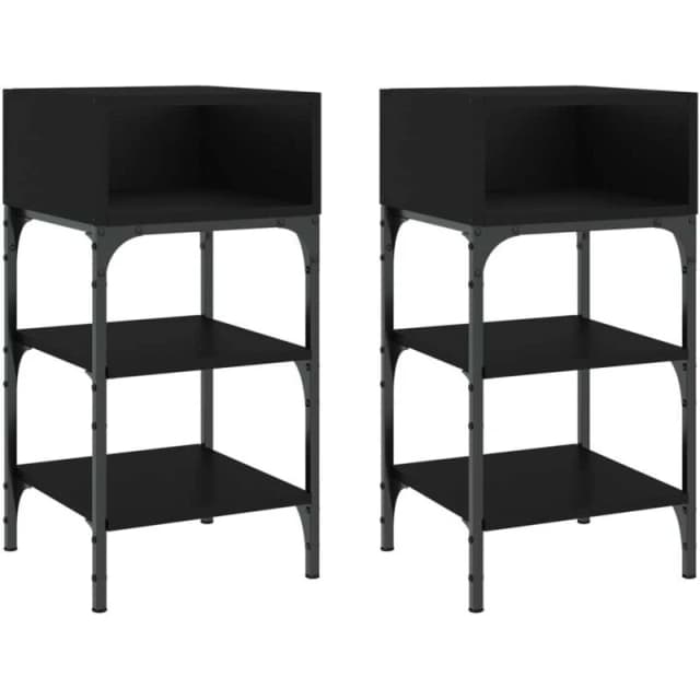 VIDAXL Bedside Tables 2 pcs Black 35x34.5x70cm Engineered Wood Vidaxl 8720845938437