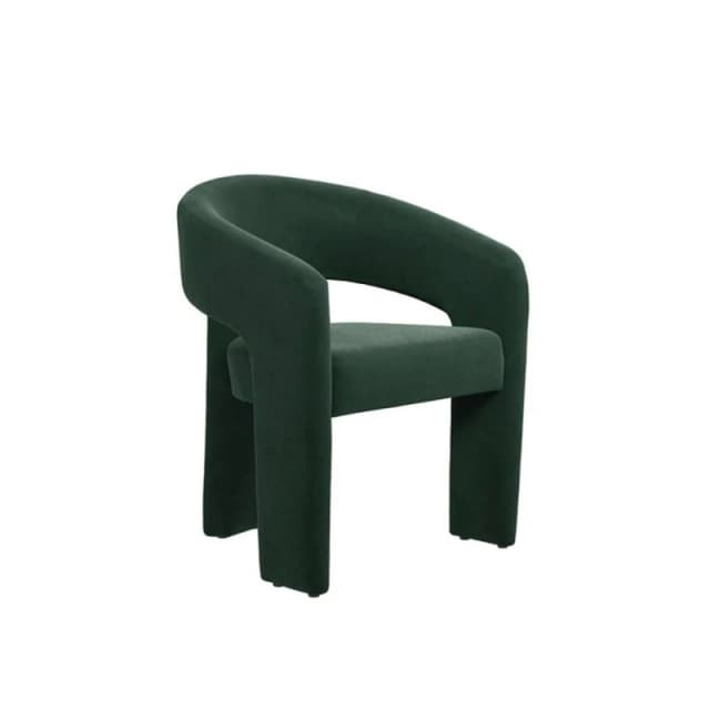 Lemon Pavilion Furniture Alba Indoor Dining Chair - Velvet - L52.5xW59xH75cm - Forest Green Green Unisex